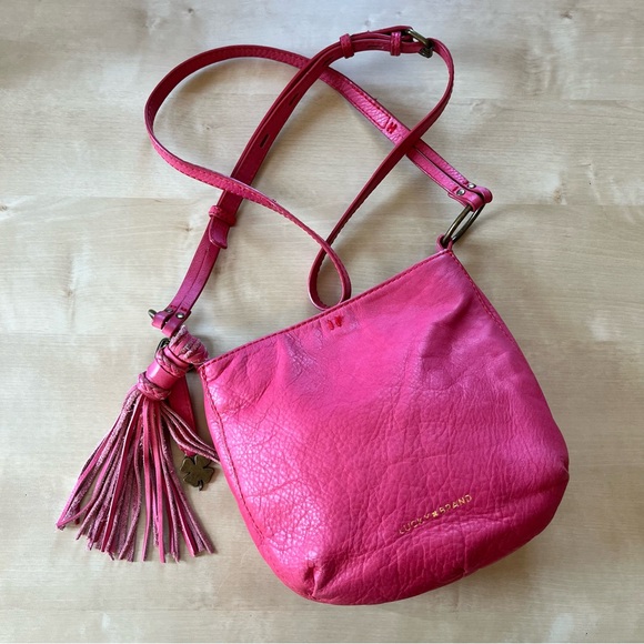 Lucky Brand Coral-Pink Leather Crossbody with Tassel - Picture 4 of 12